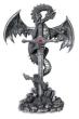 DRAGON ARGENT EPEE SOCLE